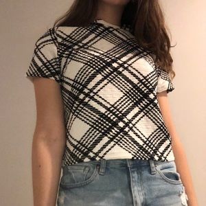 Forever 21 Black And White Blouse